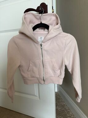 GAP Teen Light Pink Hooded Cropped Jacket